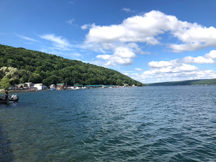 view of Keuka Lake from Hammondsport, New York