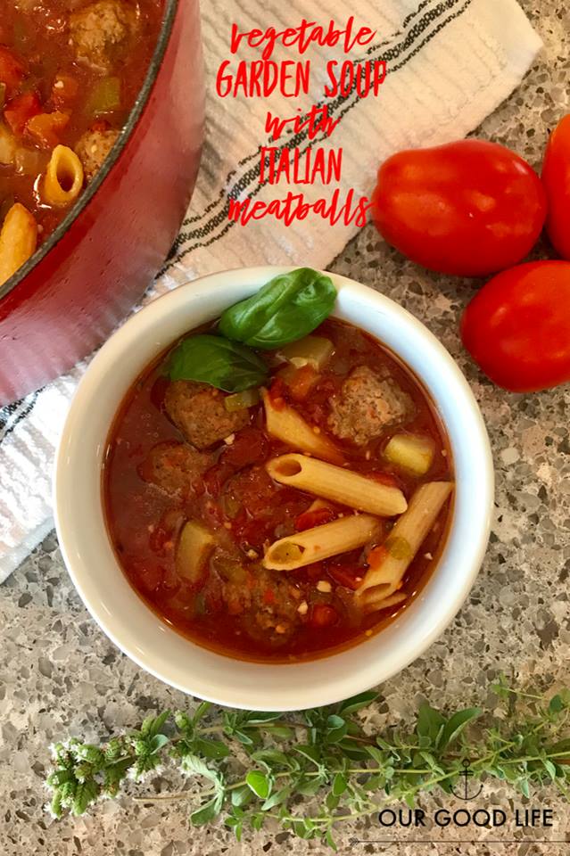 vegetable garden soup with italian meatballs