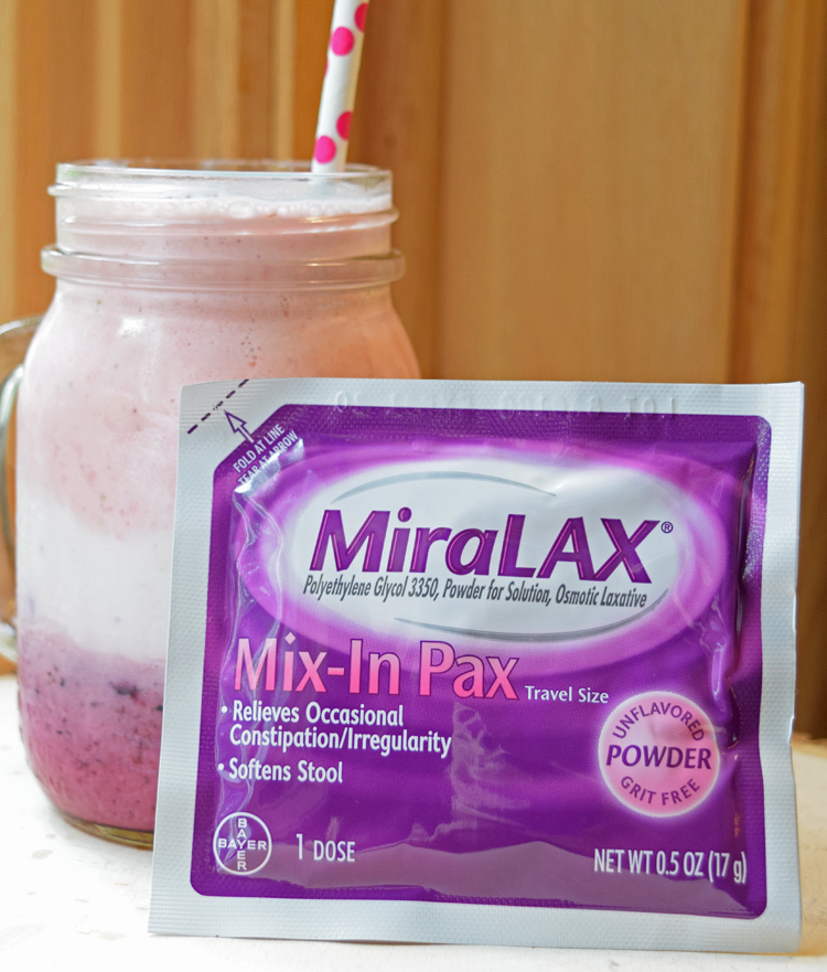 rainbow fruit smoothie and miralax