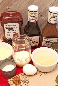 ingredients for easy foil packet meatballs on the grill