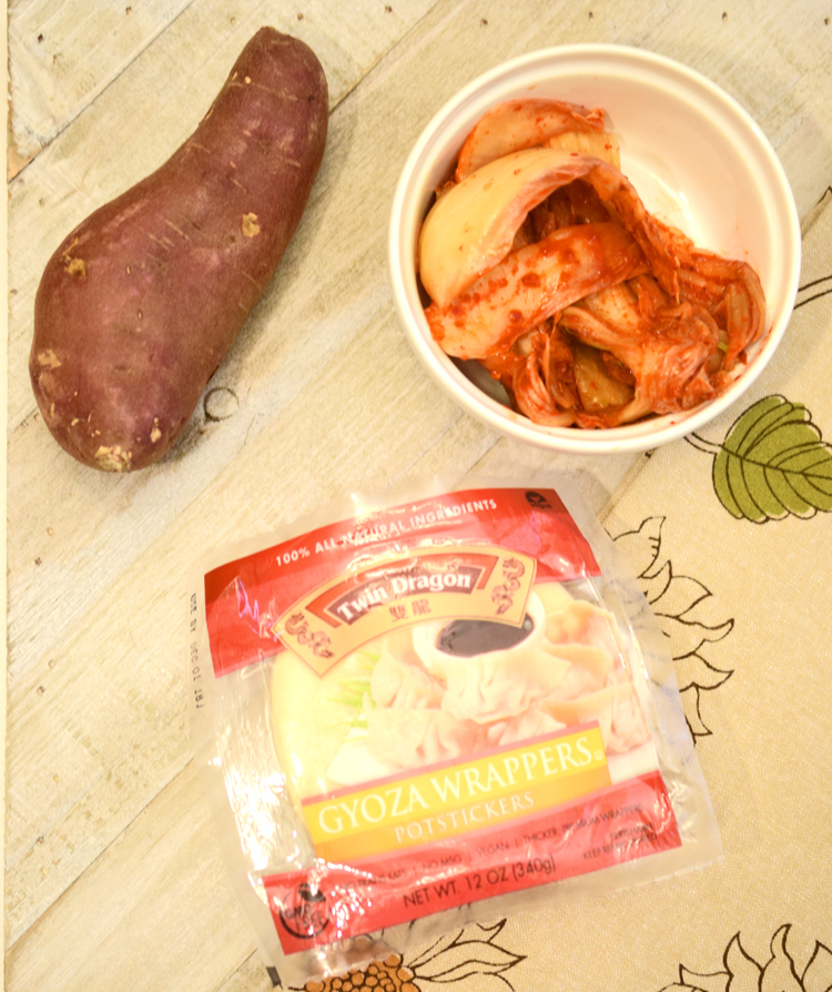 ingredients for savory sweet potato gyoza