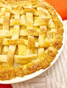 homemade lattice apple pie with homemade crust