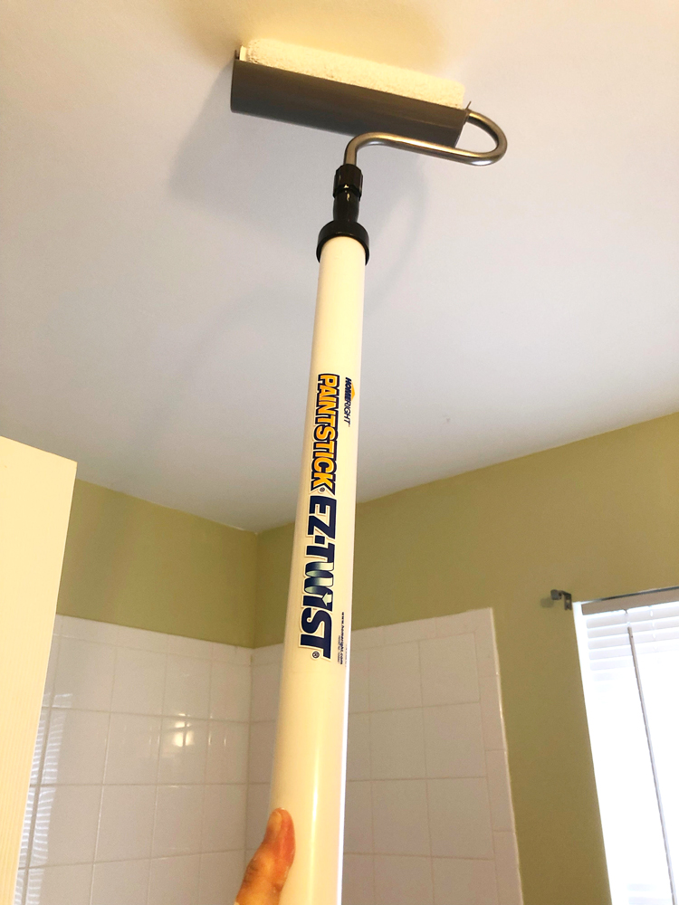 The HomeRight PaintStick EZ-Twist, which you can fill with enough paint to paint and entire wall, is perfect for painting ceilings. No more going up and down a ladder to get more paint.