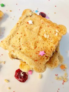 I love this recipe for easy but delicious cranberry shortbread cookies