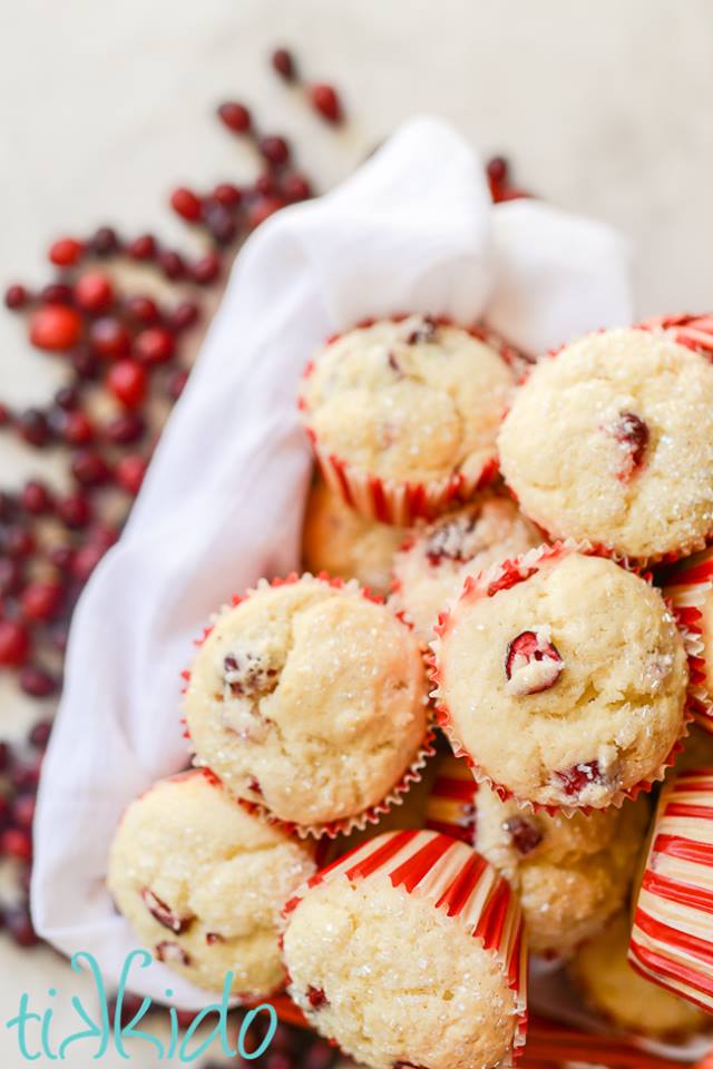 Recipe from Tikkido for homemade cranberry muffins