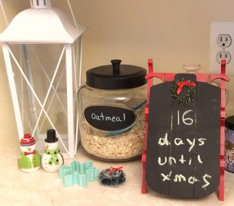 I love this Christmas counter holiday decor