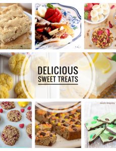 I love this collection of recipes for incredibly delicious sweet treats! Brownies, lemon cheesecake bars, lemon butter cookies, mint chocolate bark, chocolate crepes, lemon raspberry cookies, blondies, Mardi Gras King Cake and strawberry granola