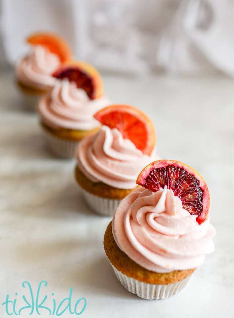 Love this recipe for blood orange cupcakes with blood orange frosting!