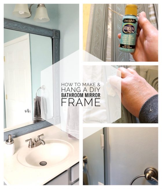 I love this easy tutorial for making a DIY bathroom mirror frame