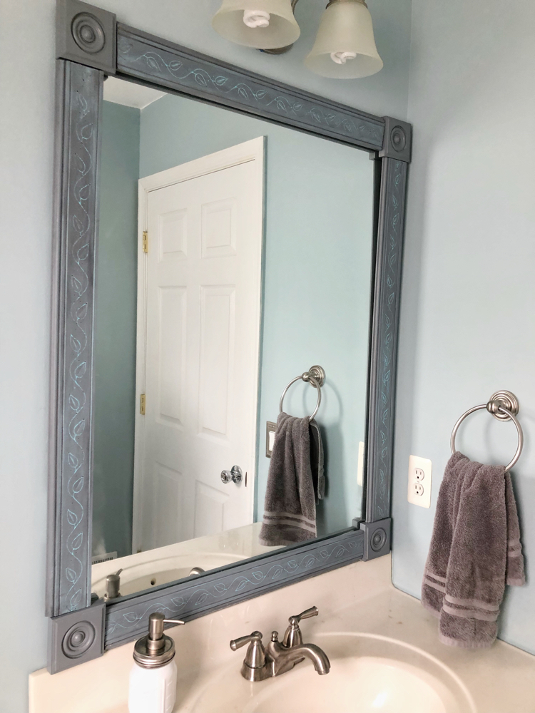 Mirror Frame DIY: How To Update A Basic Bathroom Mirror - Our Faux