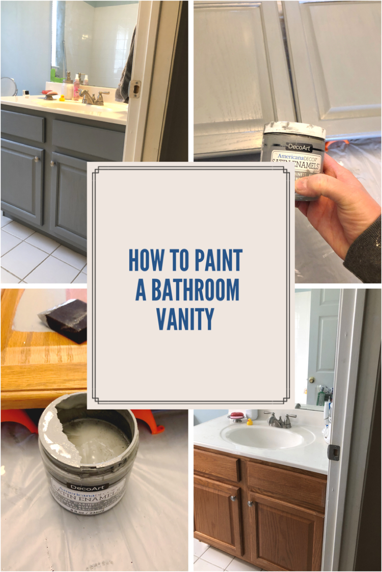 Painting a bathroom vanity with Americana Decor Satin Enamels paint is a durable and beautiful way to update a bathroom cabinet.