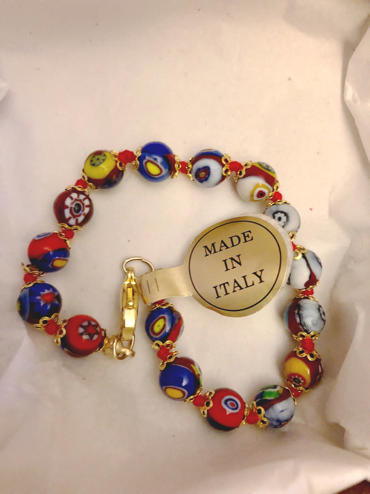 Italian glass bead bracelet