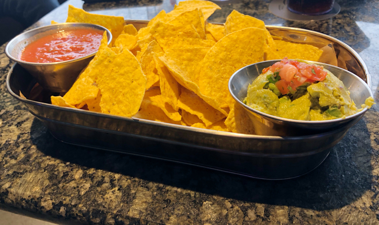 Guacamole and chips at Topgolf in Mount Laurel, NJ