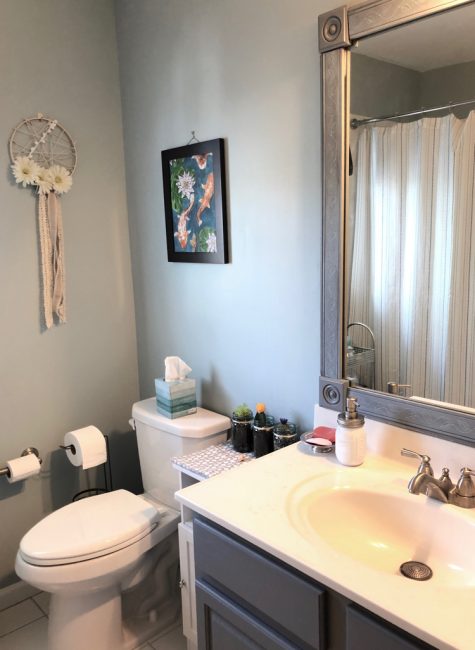 Hall Bathroom Reveal - One Room Challenge - momhomeguide.com