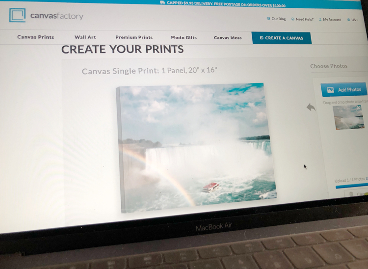 It's easy to create a canvas print from a photo of your choice on Canvas Factory.