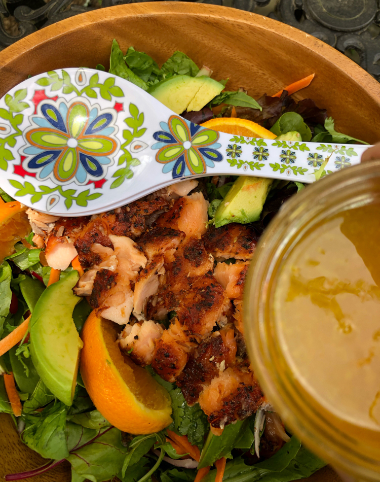 I love this delicious recipe for smoky orange-ginger salmon salad