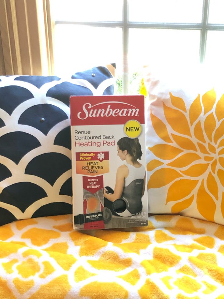Pain Relief with Sunbeam Renue Contoured Back Heating Pad