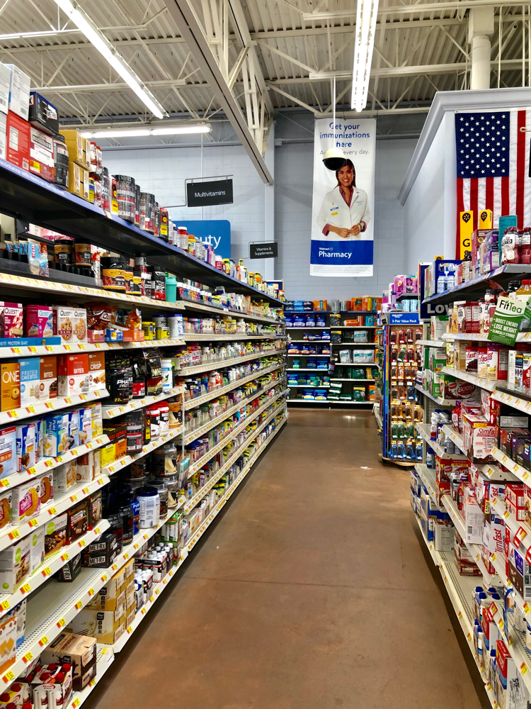 The vitamin aisle at Walmart