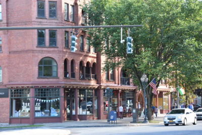 the beautiful downtown of Saratoga Spring, New York