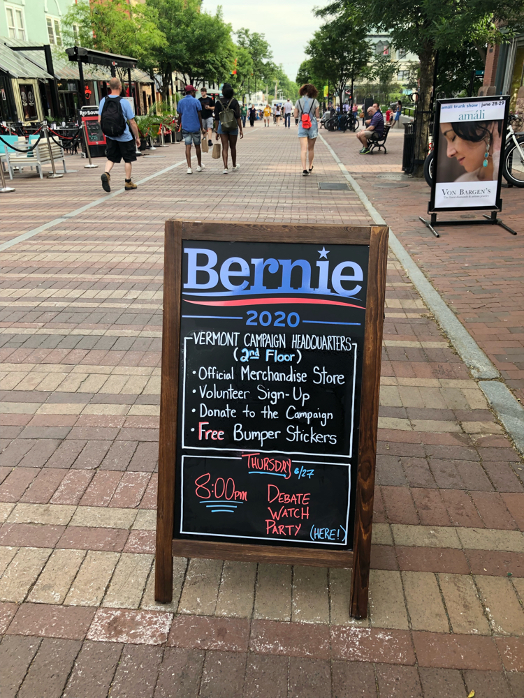 Campaign headquarters for Vermont senator and presidential candidate Bernie Sanders in Burlington