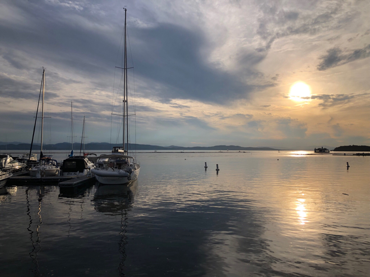 The beautiful Lake Champlain waterfront in Burlington, Vt