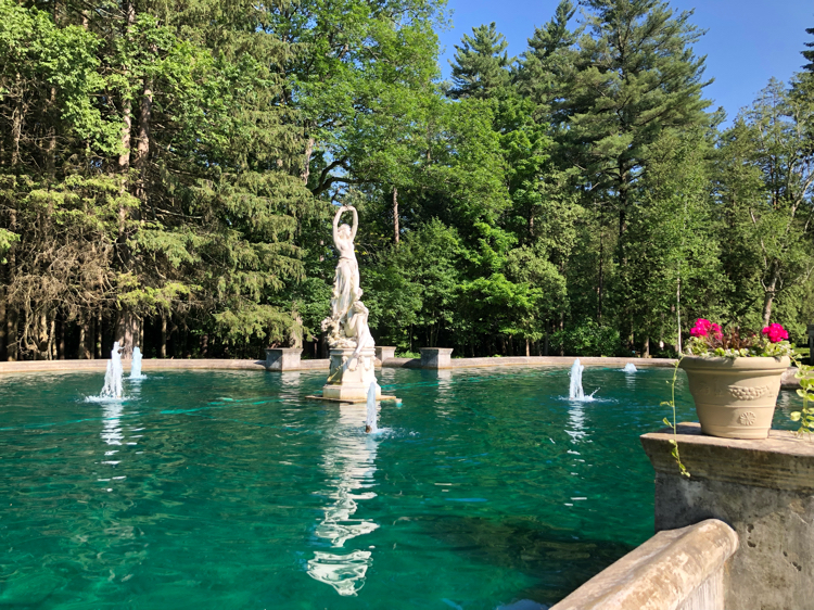 A beautiful fountain in Yaddo Gardens in Saratoga Springs