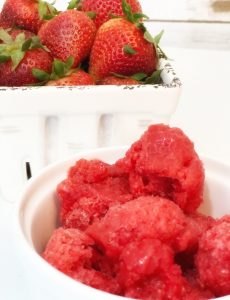 I love this easy, three-ingredient strawberry sorbet recipe!