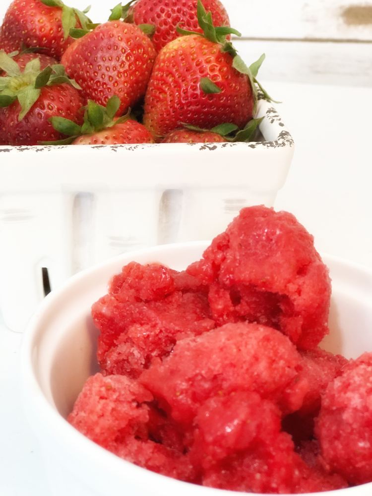 I love this easy, three-ingredient strawberry sorbet recipe!
