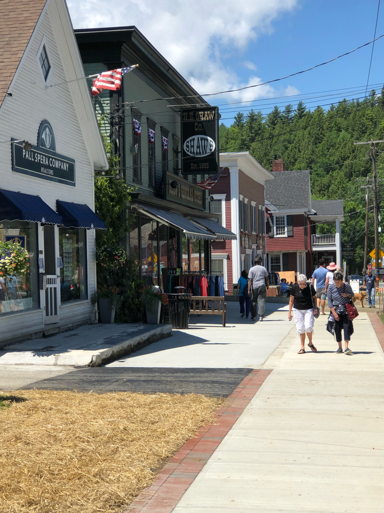 The mountain village of Stowe, Vermont.