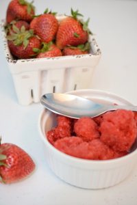 Delicious homemade strawberry sorbet