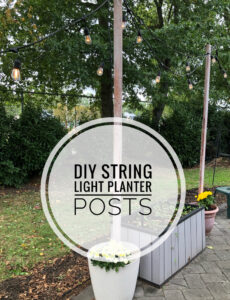 how to make DIY string light posts to light up your patio