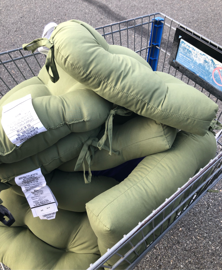 Inexpensive kitchen cushions from Walmart