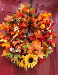 how to make an easy fall leaves wreath