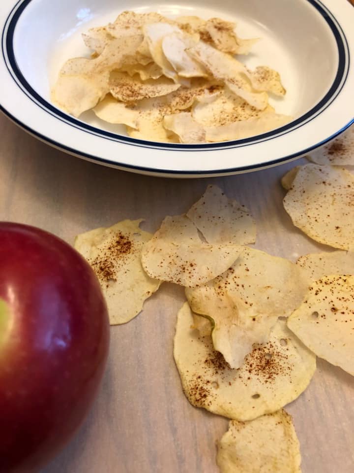 oven baked apple chips are a delicious and healthy snack