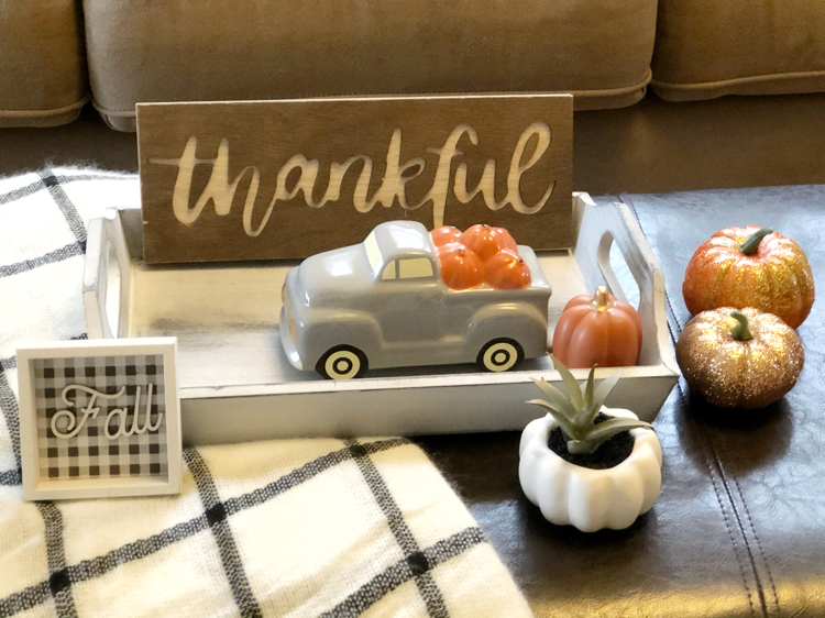 Thanksgiving thankful farmhouse truck coffee table