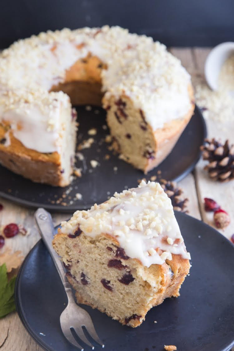 I love this Cranberry Almond Cake recipe by An Italian in My Kitchen