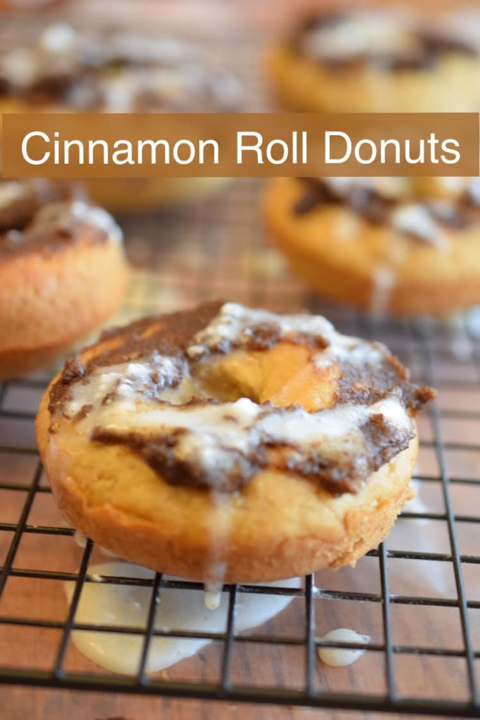 This recipe for cinnamon roll donuts is so easy and is perfect for the holidays!