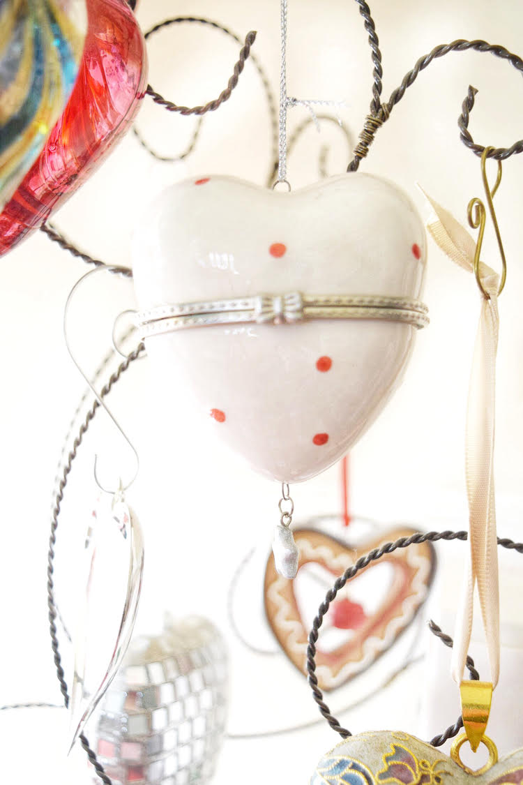 polka dot heart ornament