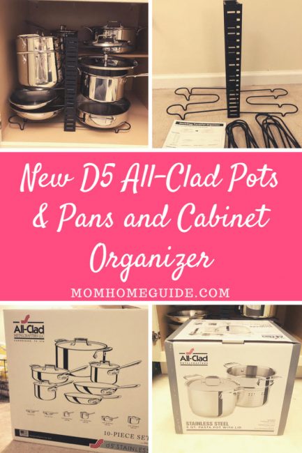 10 piece All-Clad cabinet pots and pans organizer