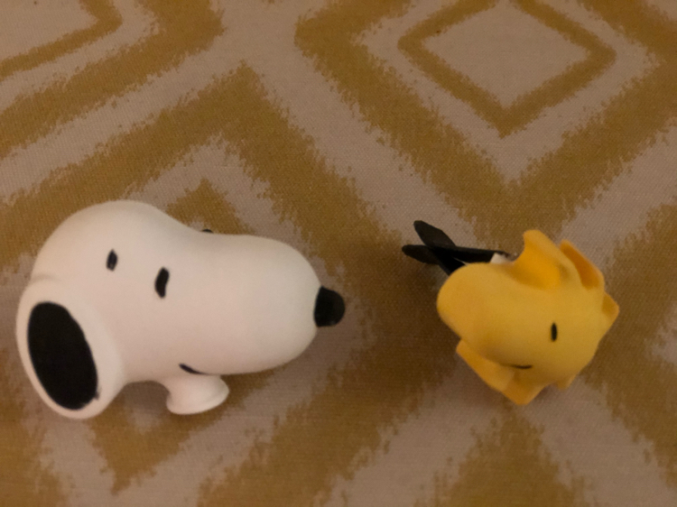 Snoopy and Woodstock vent clips from Binu & Cho. Put a drop or two of essential oils on these clips, and your car will smell fresh!