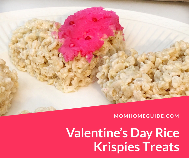 I love this easy and cute recipe for heart-shaped Rice Krispies treats for Valentine's Day!