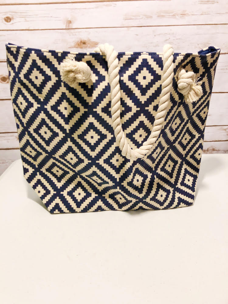 Summer and rose cheap navy diamond tote fabfitfun