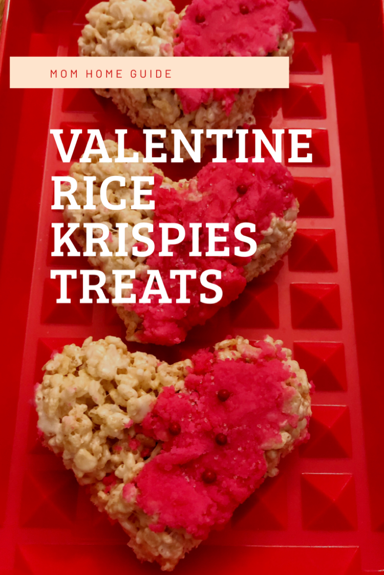 Heart shaped Rice Krispies treat for Valentine's Day