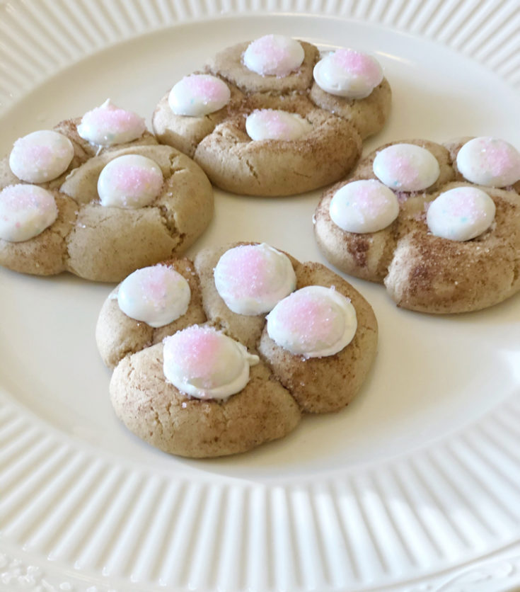 Easter Bunny Paw Print Snickerdoodle Cookies