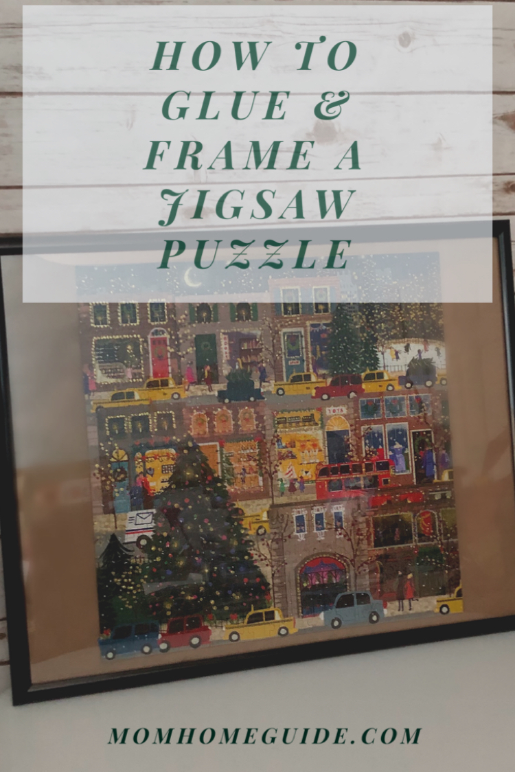 How to Save & Hang a Jigsaw Puzzle (With No Frame!) - momhomeguide.com