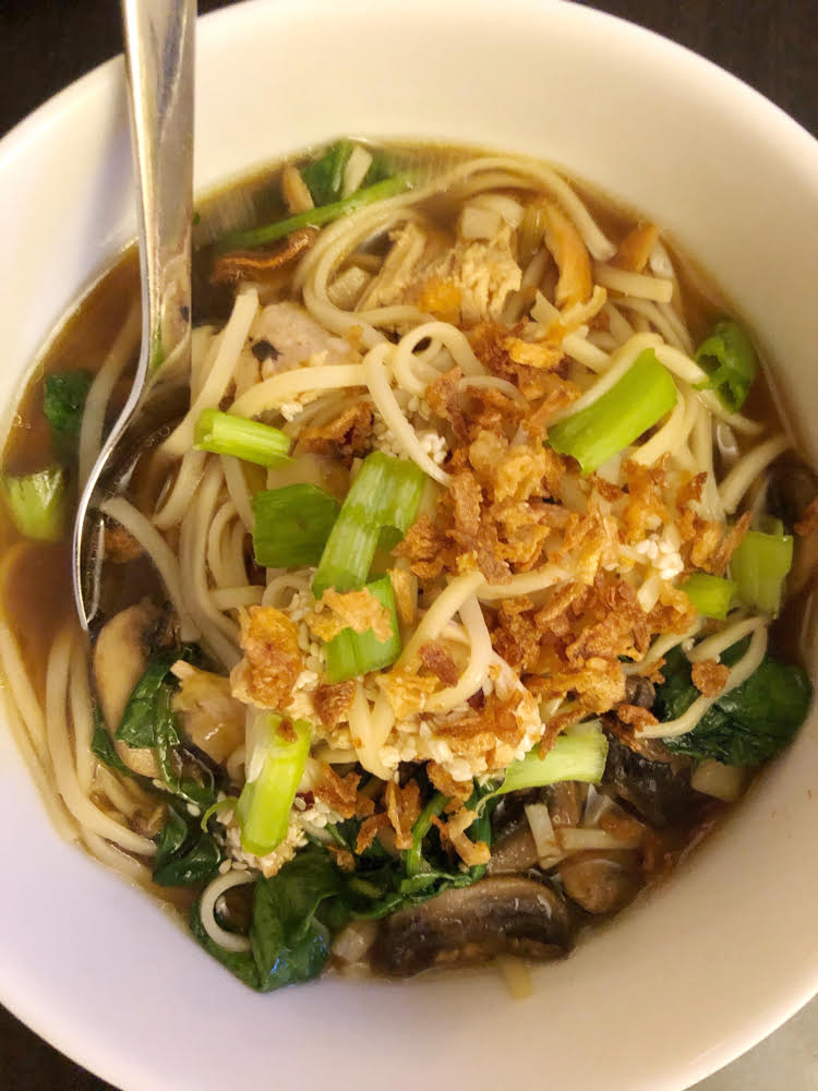 Delicious ramen in a savory pork and chicken broth made with ingredients from Hello Fresh food delivery service