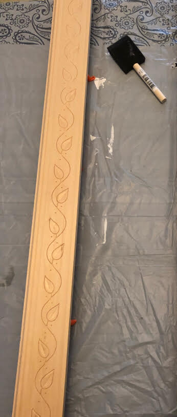 Ivy embossed chair rail molding