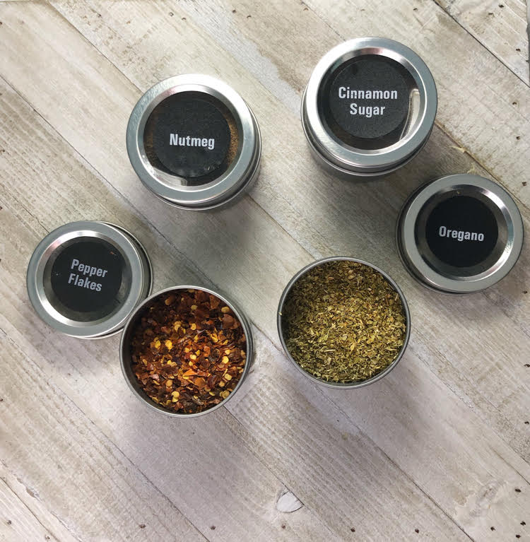 Chalkboard Labeled Spice Jars