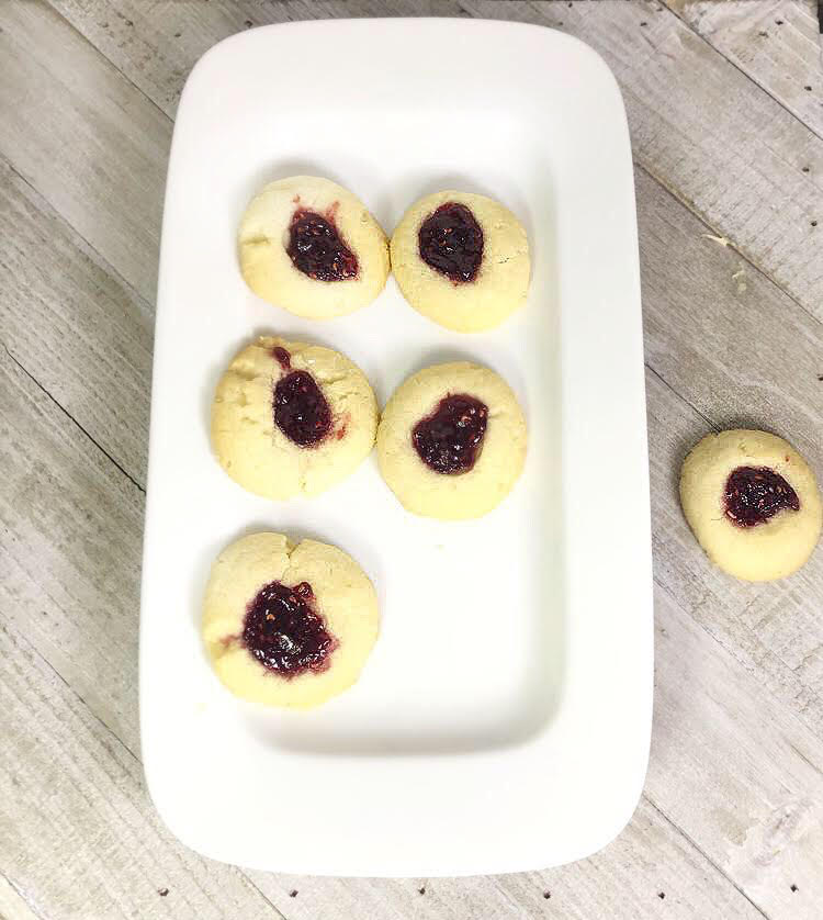 Delicious raspberry thumbprint shortbread cookies