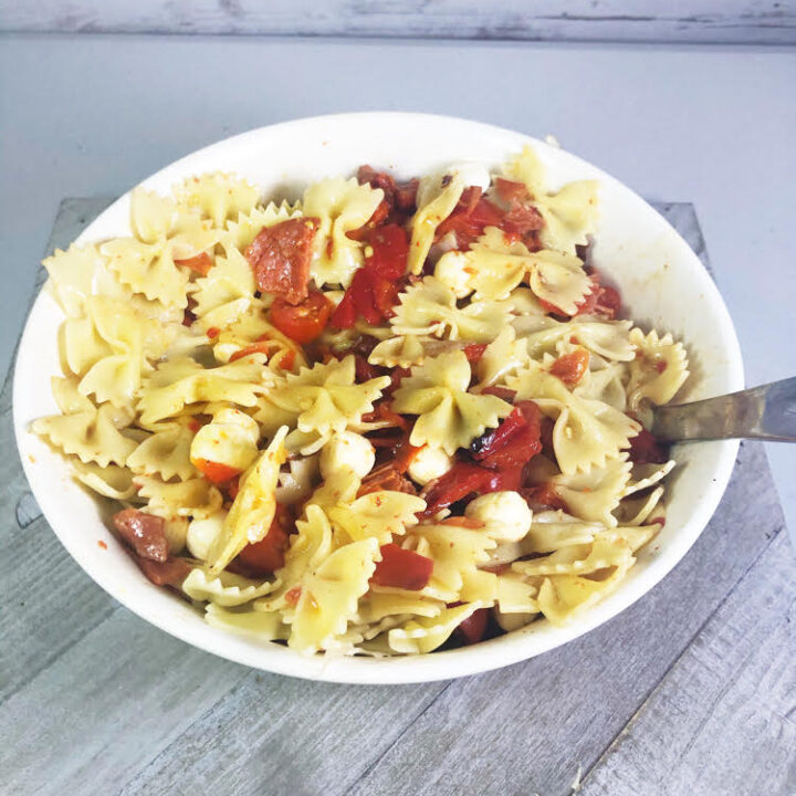 Pasta Salad with Roasted Peppers and Mozzarella